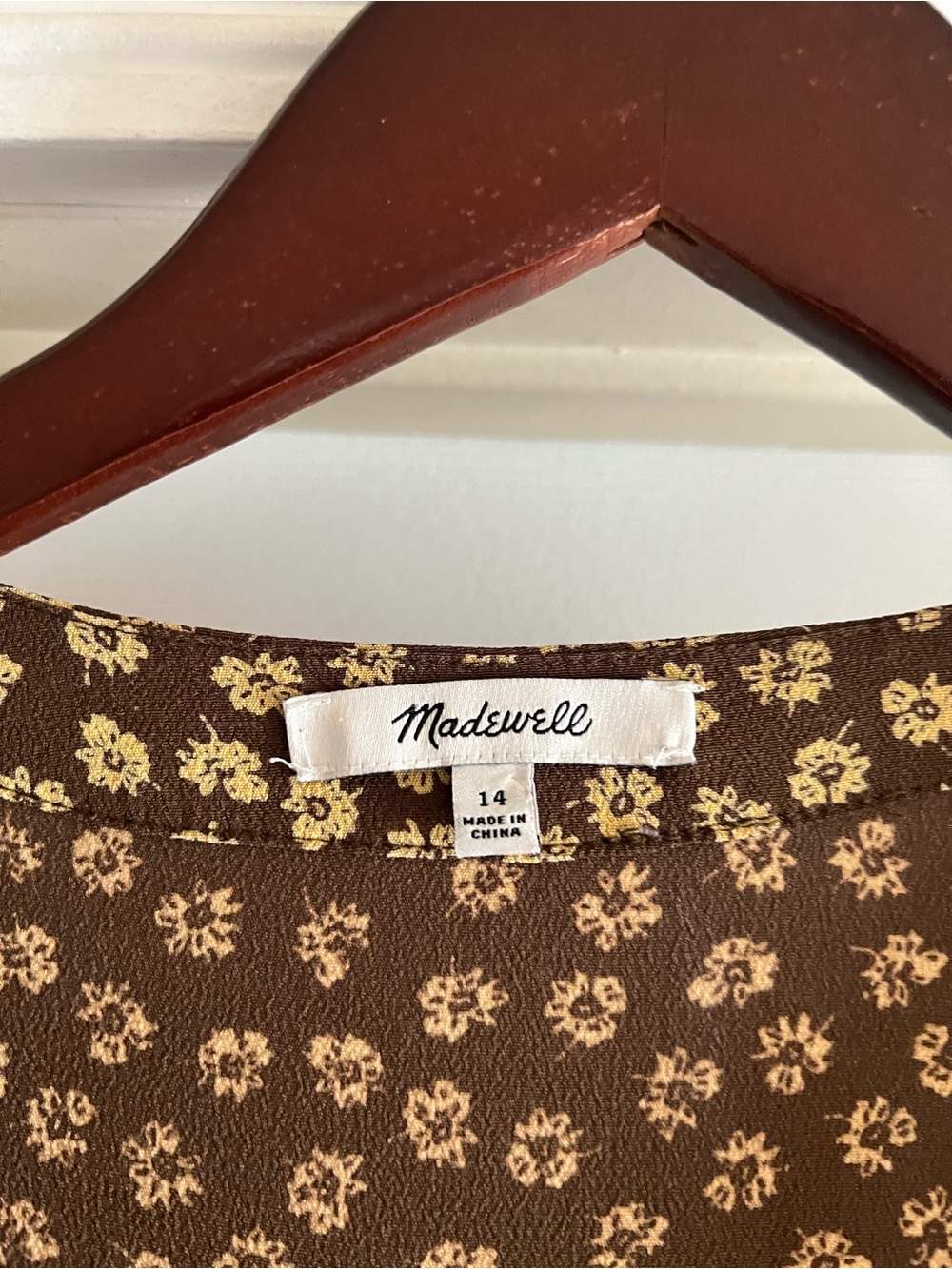 Madewell Button-Cuff Midi Dress in Woodcut Flowers Size 14 - Picture 6 of 11